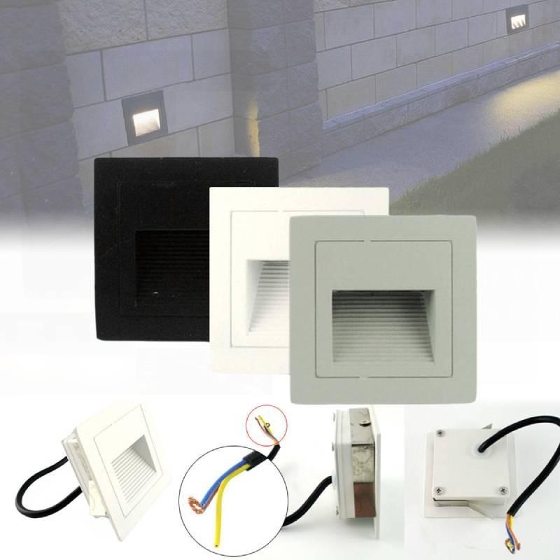 Waterproof Led Step Light Ip55 Black Aluminum 3w For Outdoor Balcony And Garden