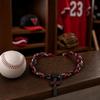 Dreifache Seil Baseballkette, Geflochtenes Seildesign Baseballkette mit Edelstahl Kreuzweg Anhänger, Teamgeist Geschenk Sportzubehör