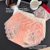 Plus Size Ladies Summer Thin Sexy Lace Bow Translucent Cotton Crotch Triangle Briefs