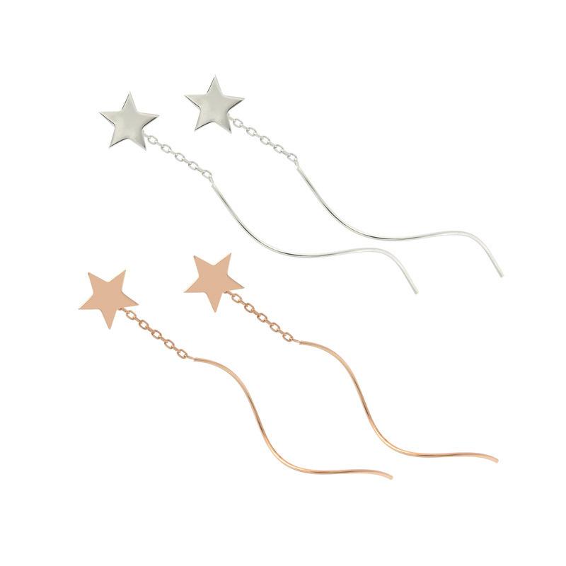 

Simple Temperament, High-End Star Earrings, Plain Rings, Long Earrings, Women S Curve Earrings, Fringed Earrings. 925 silver платиновый