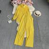 Women's Cross-Border Fashion Set: Loose Pleated Shirt & High-Waisted Wide-Leg Pants