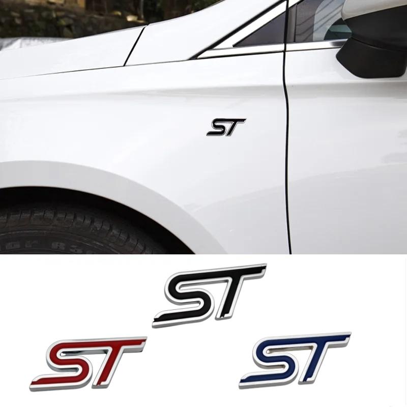 1Pc High Quality ST Letters Metal Logo Badge Car Body Or Trunk 3D Stickers Fit For F0cus ST Car Styling Accessories Stickers