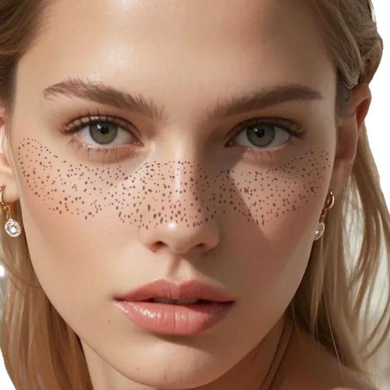 1SET/6PCS Tattoo Sticker Love Face Makeup Sticker Freckle Sticker Waterproof Bronzing Hot Silver