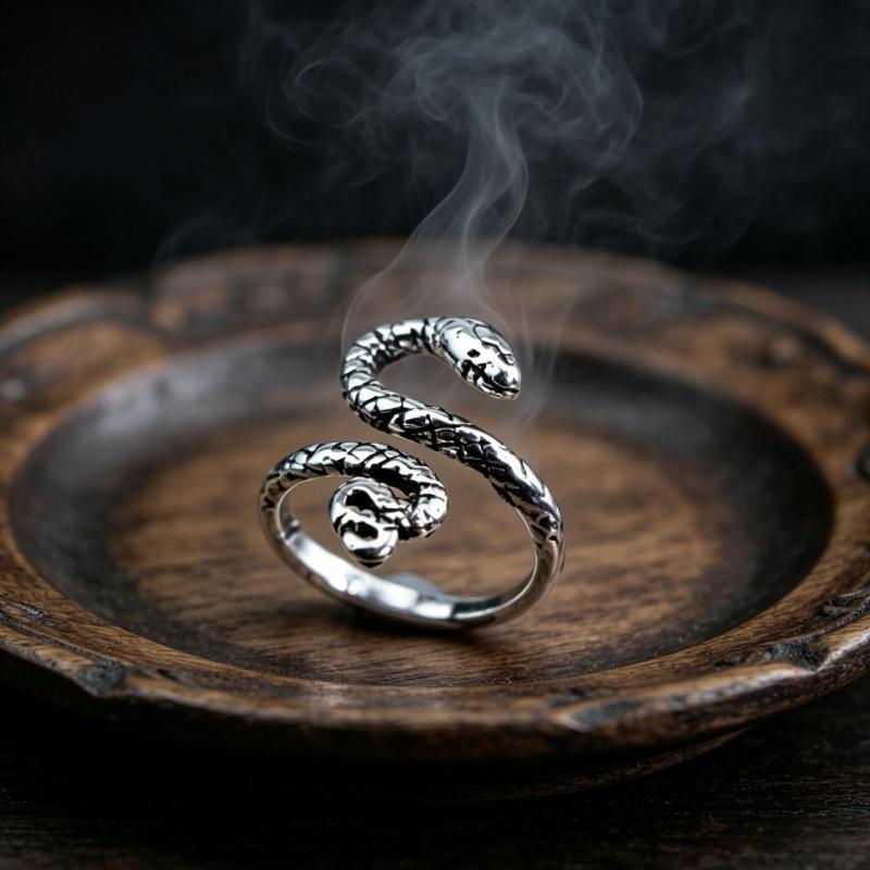 European & American Fashion Retro Smile Face Multi-layer Open Silver Ring - Trendy Korean Punk Simple Design for Women