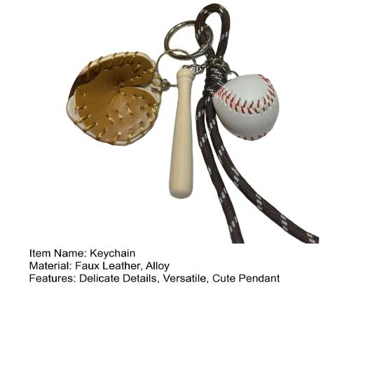 Faux Leer Baseball Sleutelhanger Dachshund Bedeltje Sleutelhanger Mini Baseball Knots Handschoen Tas Bedeltje Schattige Hond Sleutelhanger voor Rugzak Handtas
