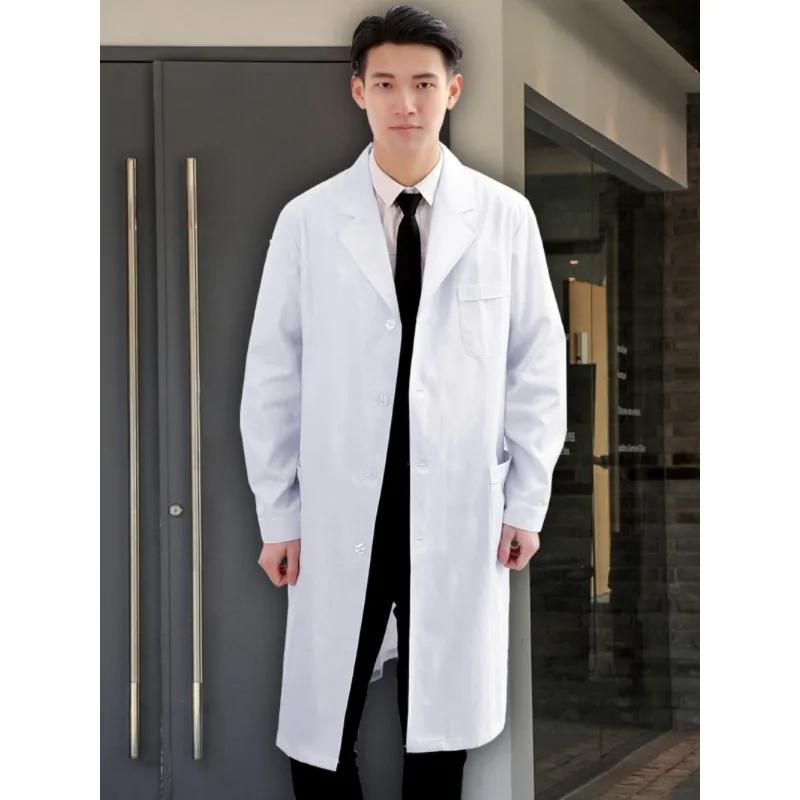 Doctor Lab Coat Laboratory College Chemistry Nurse Overalls White Coat Male Long-sleeved Doctor's Uniform Male