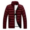 Men's Thickened Feather Military Cotton-Padded Jacket, Stand Collar, Winter Warmth