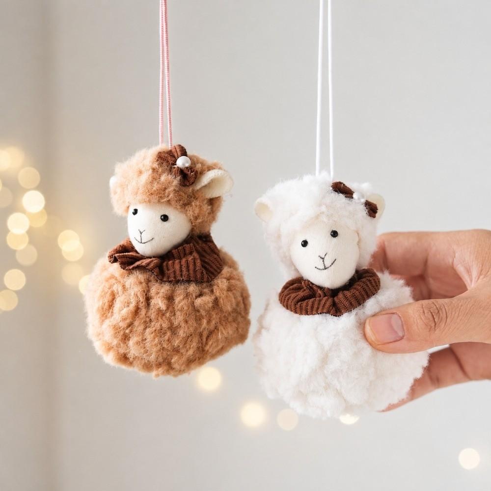 Plush Little Lamb Hanging Pendant Window Decor New Year Xmas Decoration Sheep Pendants  Christmas