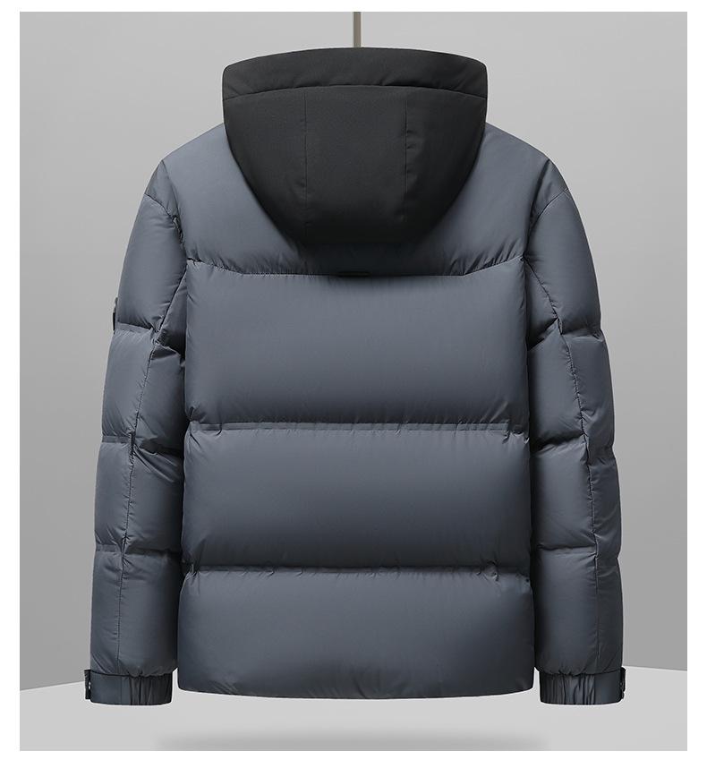 Men's 90% Duck Down Puffer Jacket - Short, Thick, Hooded Winter Coat for Extreme Cold Protection