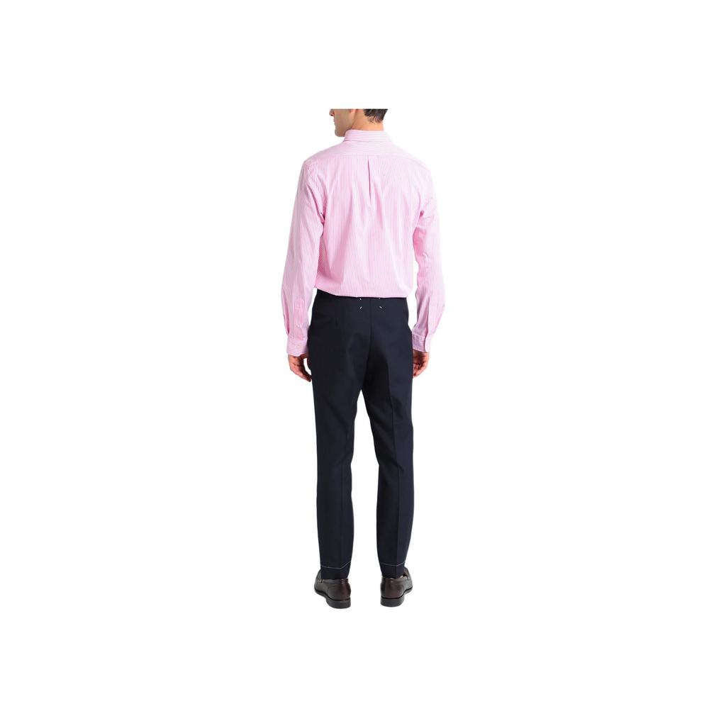 Polo Ralph Lauren Polo Listrado Pónei Bordado Popelina Manga Comprida Camisa Homem Camisas Rosa 712818501-001