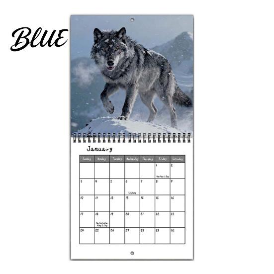 Wall Mounted Daily Nature Wild 12 Monthly 2027 Calendar Scheduler Wolves Planner with Functional Calendar