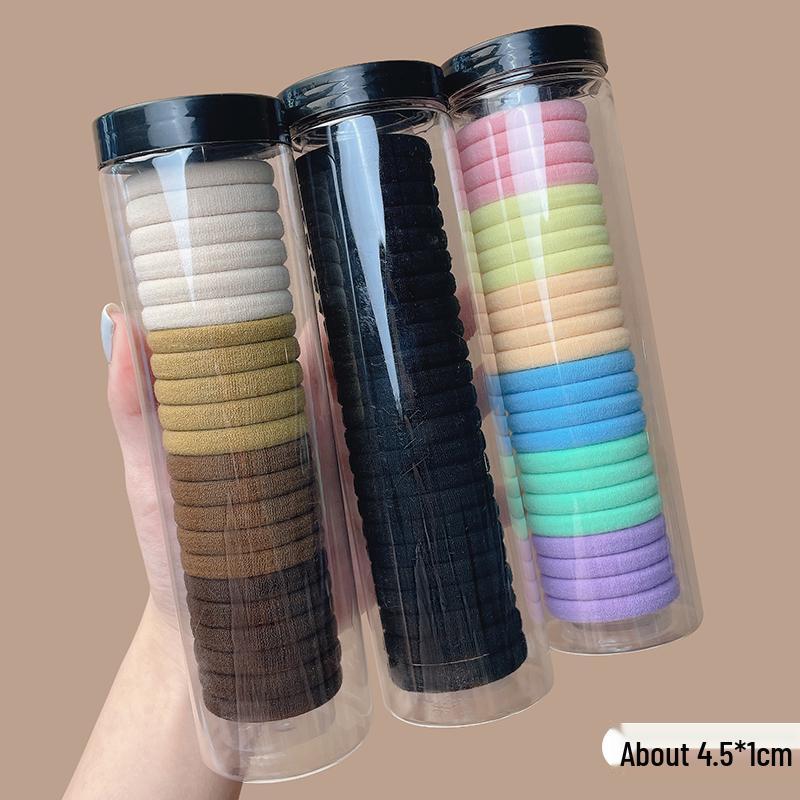 Women's Seamless Rubber Band Hair Tie - 2025 New High Ponytail, Simple Design with Leather Cover