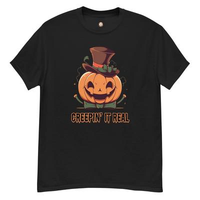 T-shirt en Coton 100% Homme Live With Laughter Nouveauté Halloween Haut - Creepin' It Real (Noir)