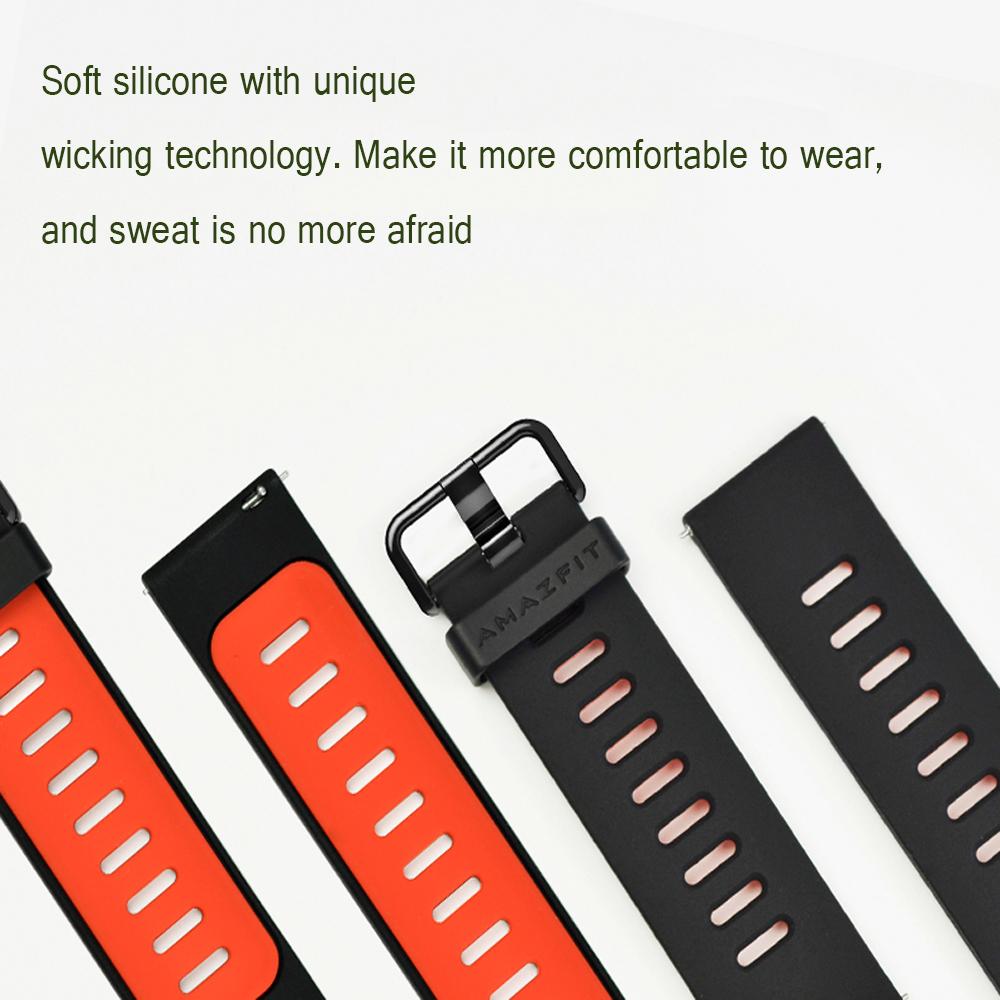 Wrist Strap 22mm Sports Silicone bands for Xiaomi Huami Amazfit Bip BIT PACE Lite Youth Smart Watch  Replacement Band Smartwatch