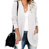 Autumn Winter Vintage Loose Long Sleeve Top Solid Color Cardigan Knitwear V-Neck Sweater