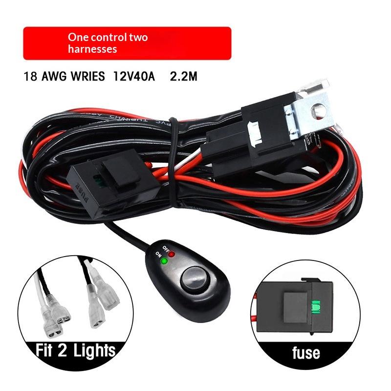 300W Universal Led Light Bar Wiring Harness Kit 16/18Awg With 12V 40A Relay On Off Switch For Off Road Truck Suv Atv Utv Boat