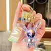 Acrylic Iridescent Long-Eared Rabbit Keychain Charm