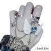 Unique Cross Bat Wing Finger Rings Hip Hop Punk Cuff Ring Gothic Cross Joint Rings Link Chain Stackable Rings for Women