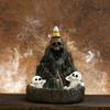 Halloween Skull Mountain Backflow Incense Burner Waterfall Incense Holder with 12 Incense Cones And Stick Resin Aromatherapy Holder for Gothic