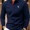 Langarm-Poloshirt, Ideal für Outdoor-Aktivitäten wie Golf und Reiten. Geeignet für reife Männer in legeren Situationen. 