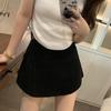 Bust skirt women's summer new design sense niche solid color casual high waist thin anti-light A-shaped skirt short skirt