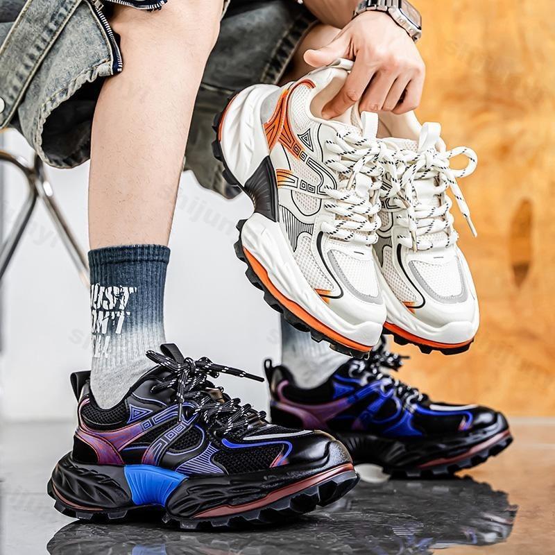 Fashion Men's 2025 Fashion Trend Height Increasing Lightweight Casual Shoes Summer Versatile Thick Soft Soled Sports Leisure Sneakers