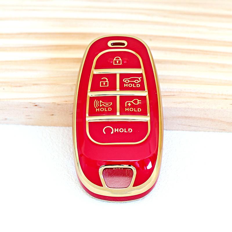 6 Knoppen Shell Fob Auto Sleutelhoes Cover Voor Hyundai Ioniq 5 Solaris Nexo Nx4 Sonata Hybrid Nieuwe Grand Santa Fe Tucson