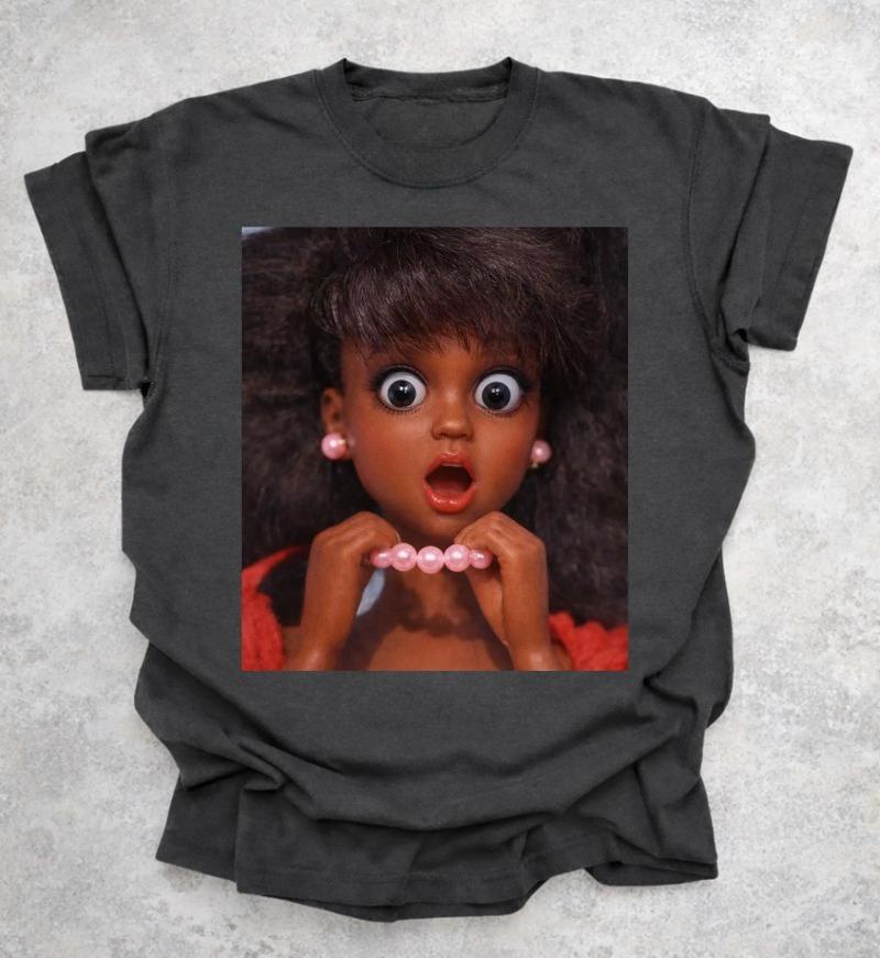 Funny African American Disgusted Black Doll Face Meme Shirt Summer Unisexs And Unisexs Loose And Breathable TShirt Top