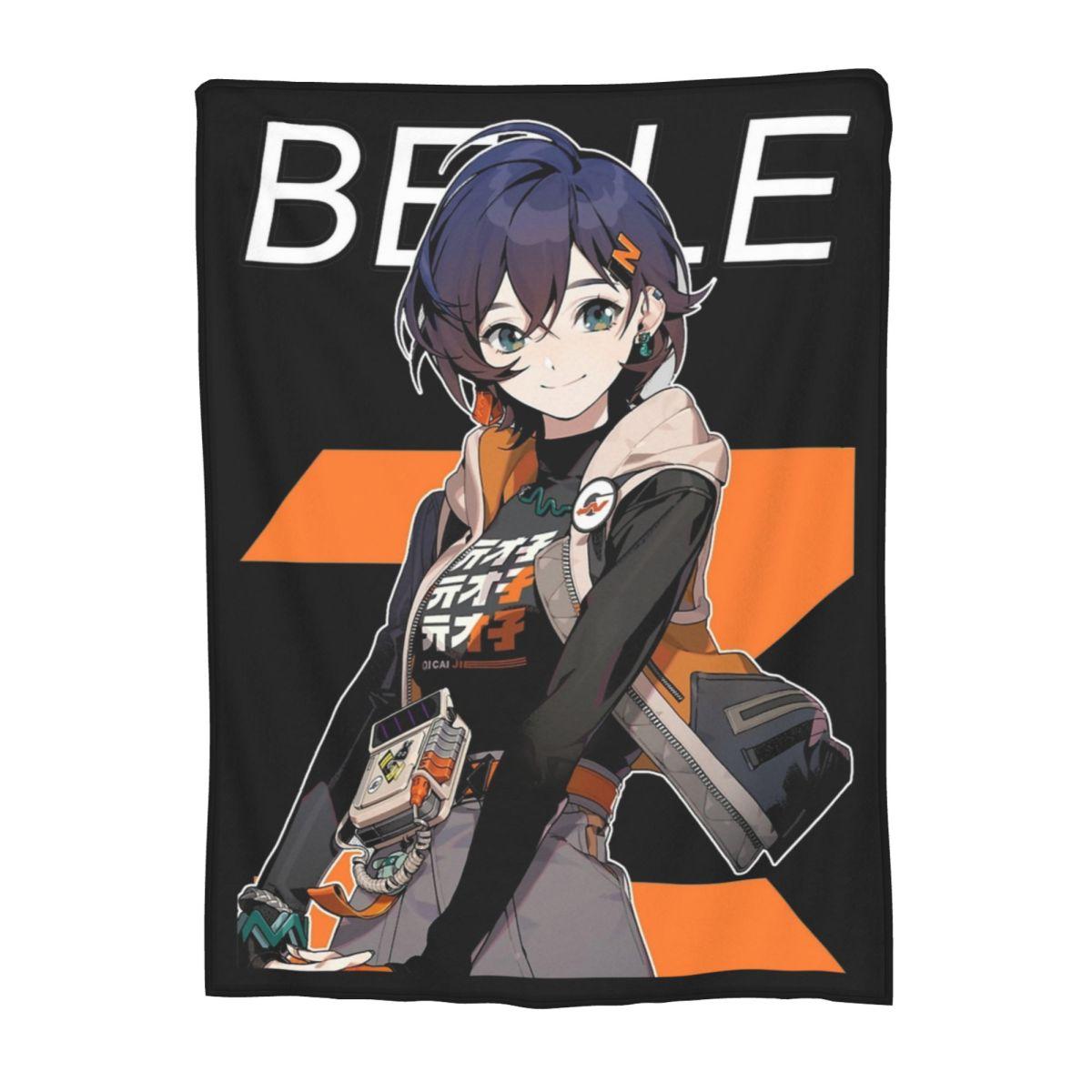 Belle Zenless Zone Zero Belle ZZZ Плед Фланелевый Всесезонный Дышащий Тонкий Плед для Постельного Белья Уличный Плюшевое Тонкое Одеяло Size: 75*100cm, Weight: 230 GSM