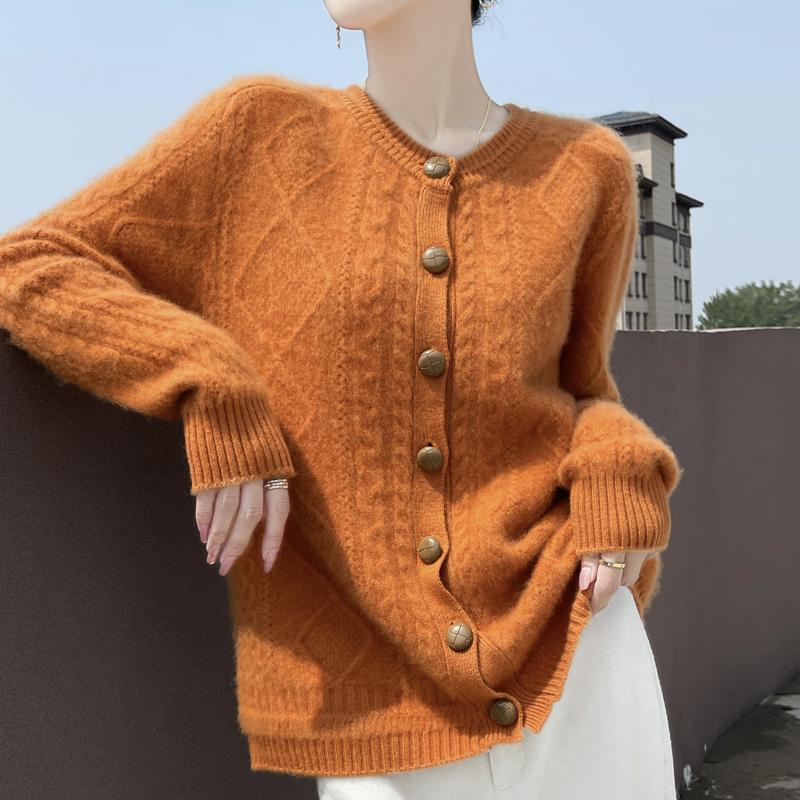 

Жіночий кардиган QingHe Cashmere 30% кашеміру - М який та теплий светр із суміші вовни XXL помаранчевий