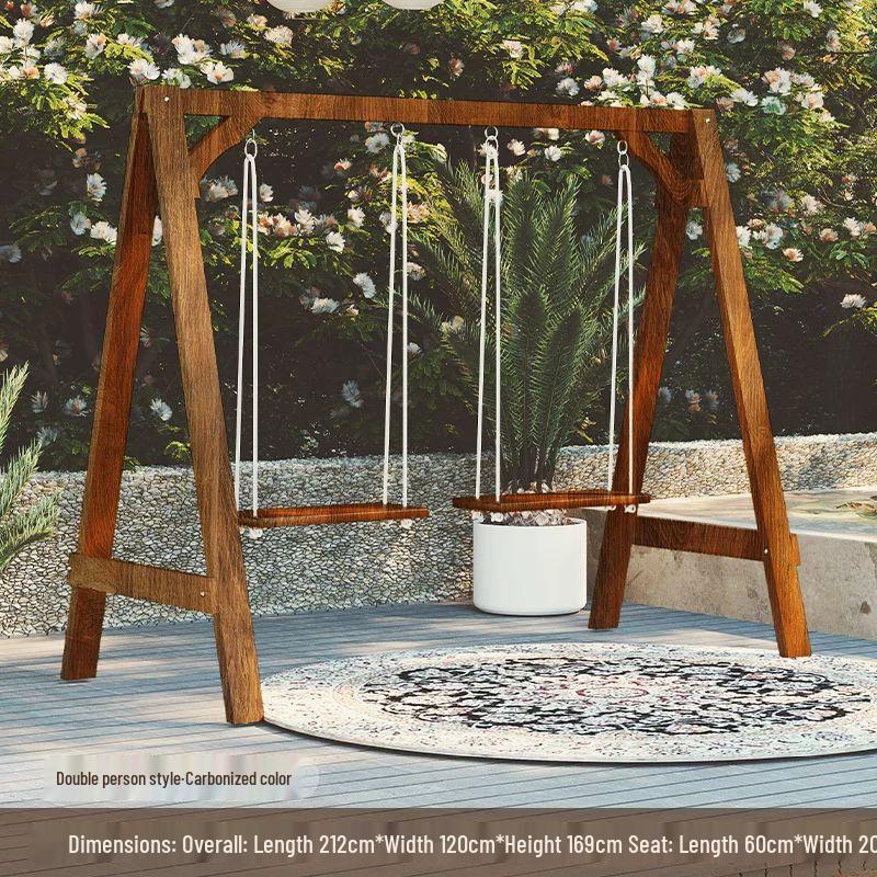 Outdoor Solid Wood Garden Swing Chair