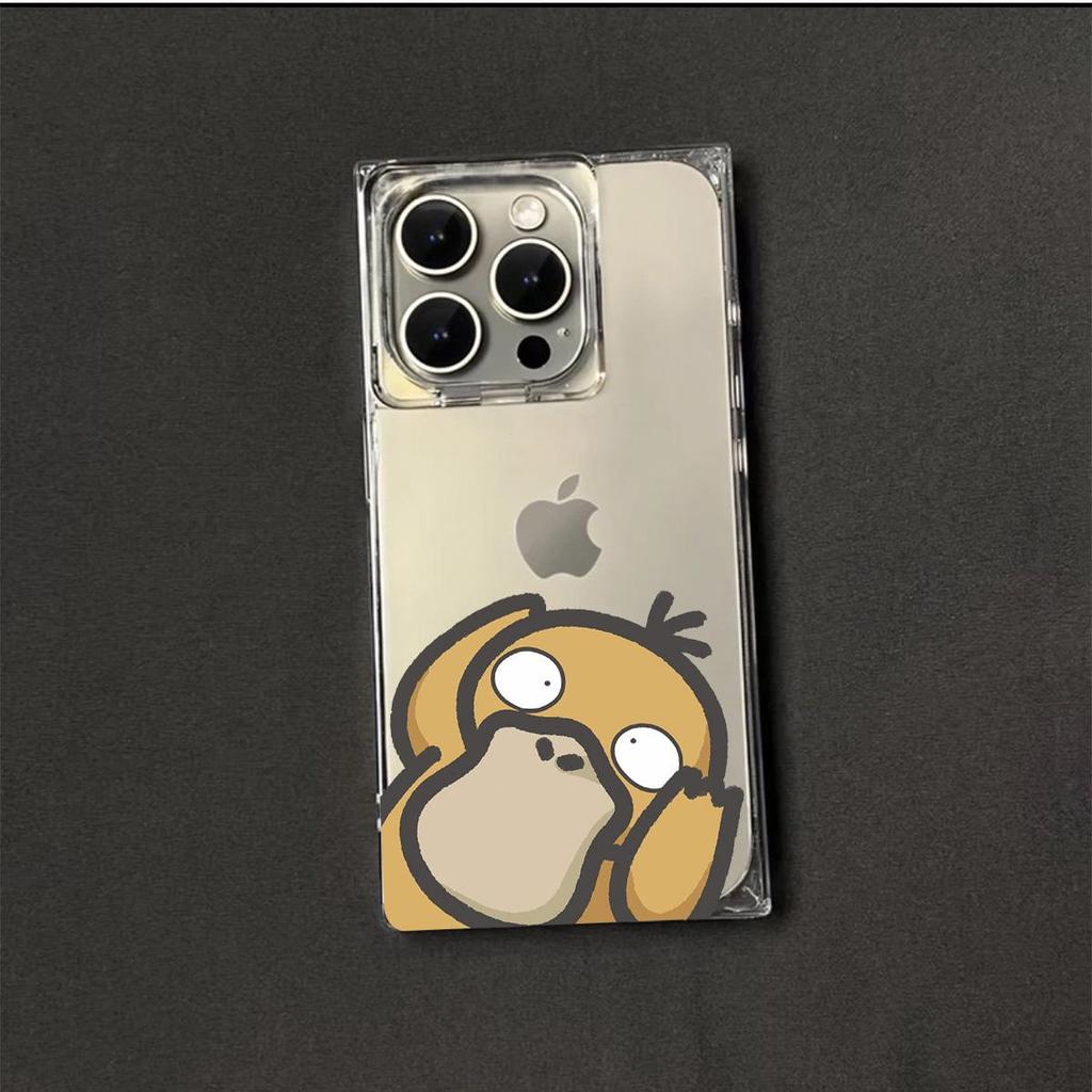 Clear Square Back Tube Case Protection For iPhone 11 13 15 Plus 14 Pro Max 16 ProMax 12 Anti-Oxygen,Whimsical Duck Pattern Casing