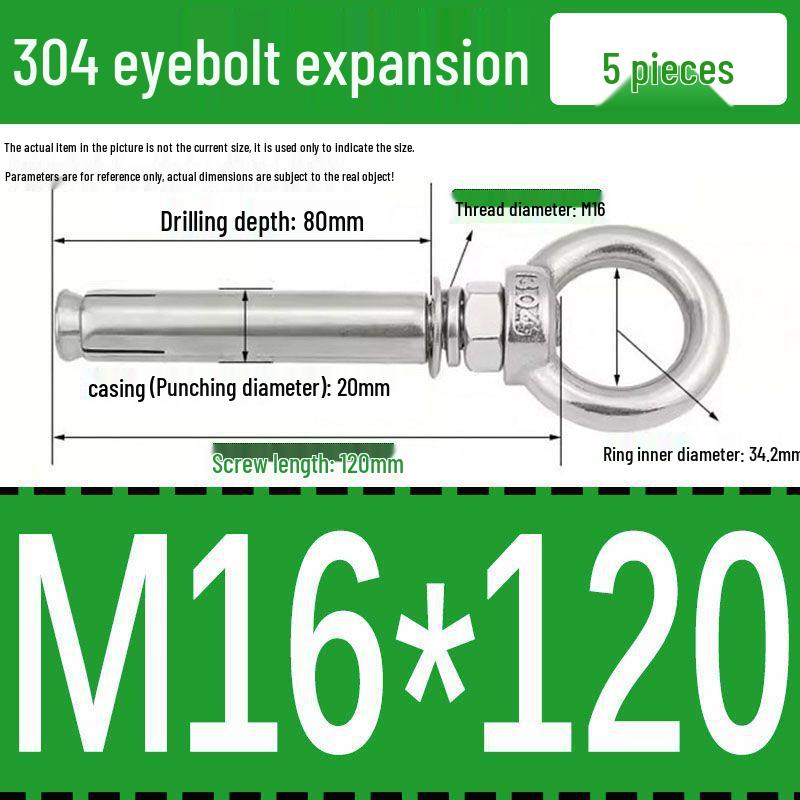 Stainless Steel 304 Eyebolt Expansion Nail with Fixing Loop