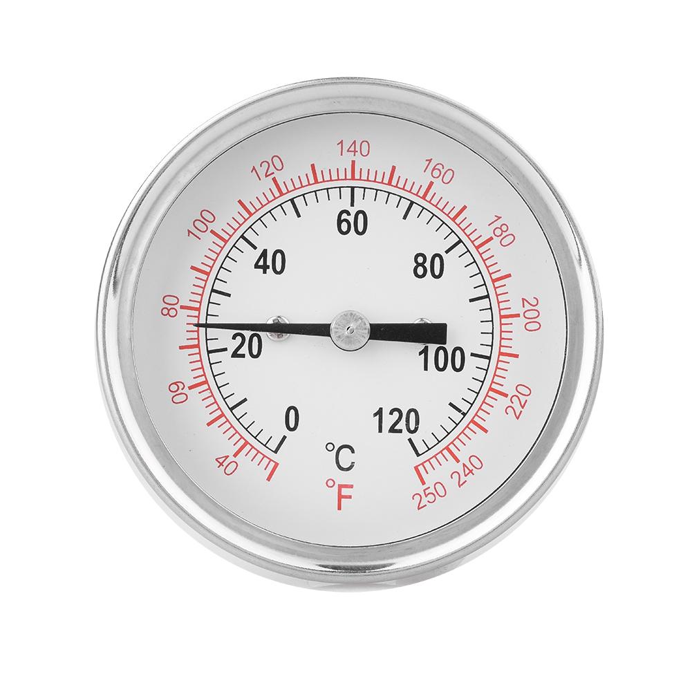 62mm 120 High Temperature Bimetal Thermometer Oven Grill BBQ Analog   Double Scale
