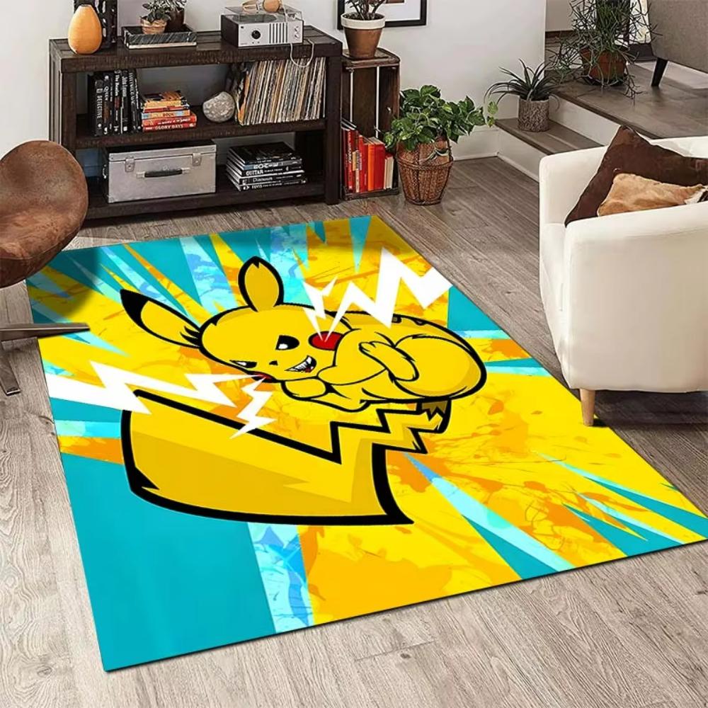 Pokemon Pikachu Carpet Pokeball Themed Playful Kids Rug for Living Room Bedroom Decor Leisure Balcony Mat Fans Gift