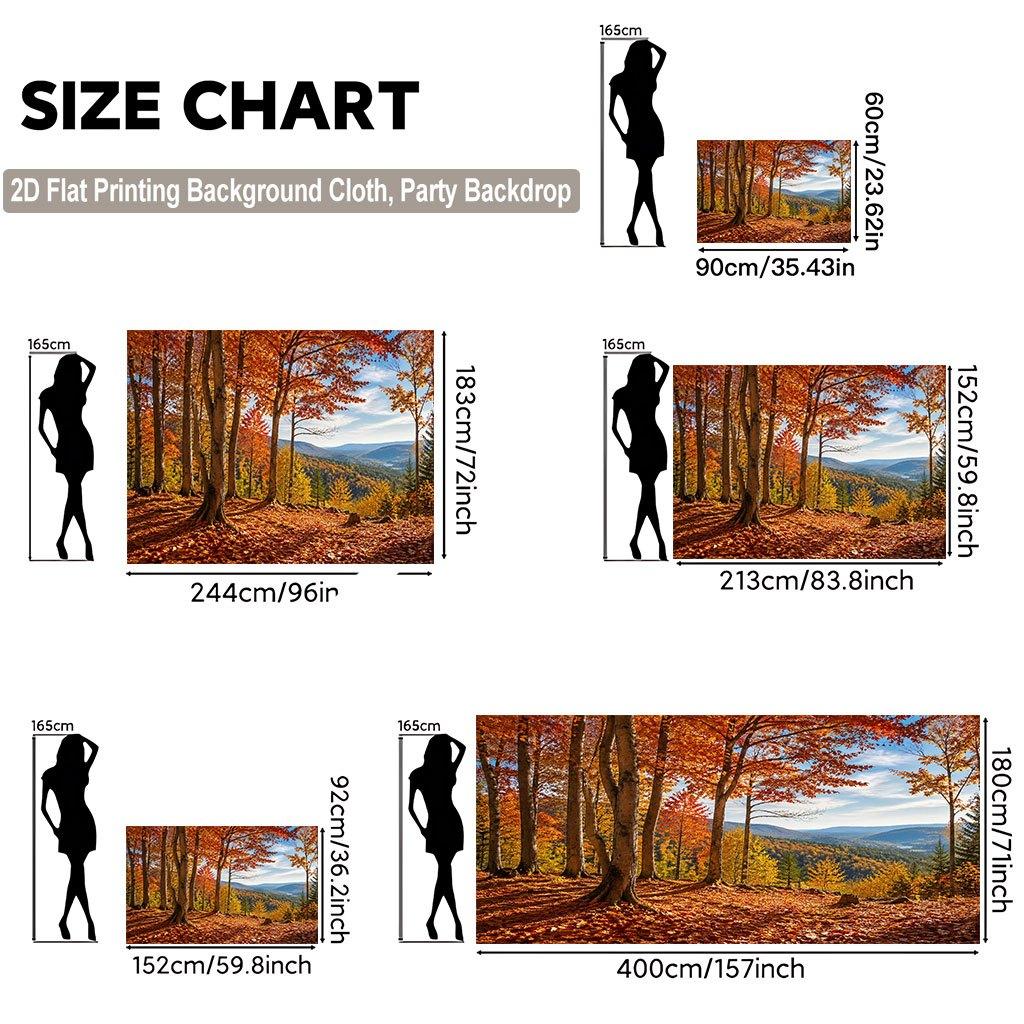 1 Piece of 2D Flat Background Fabric a Banner Featuring a Rich and Charming Autumn Forest Scene background.PMJ