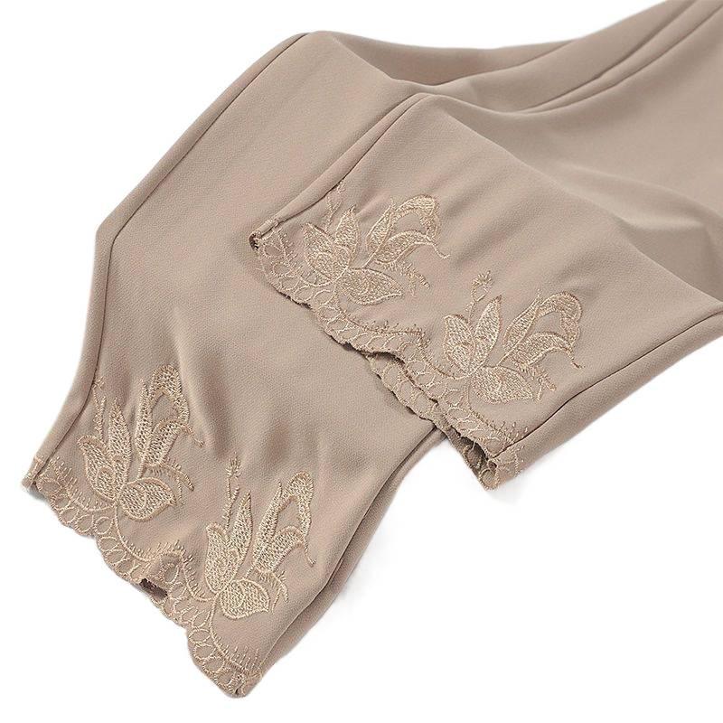 Mom's Chiffon High-Waisted Embroidered Loose-Fit Capri & Ankle Pants for Middle-Aged Women