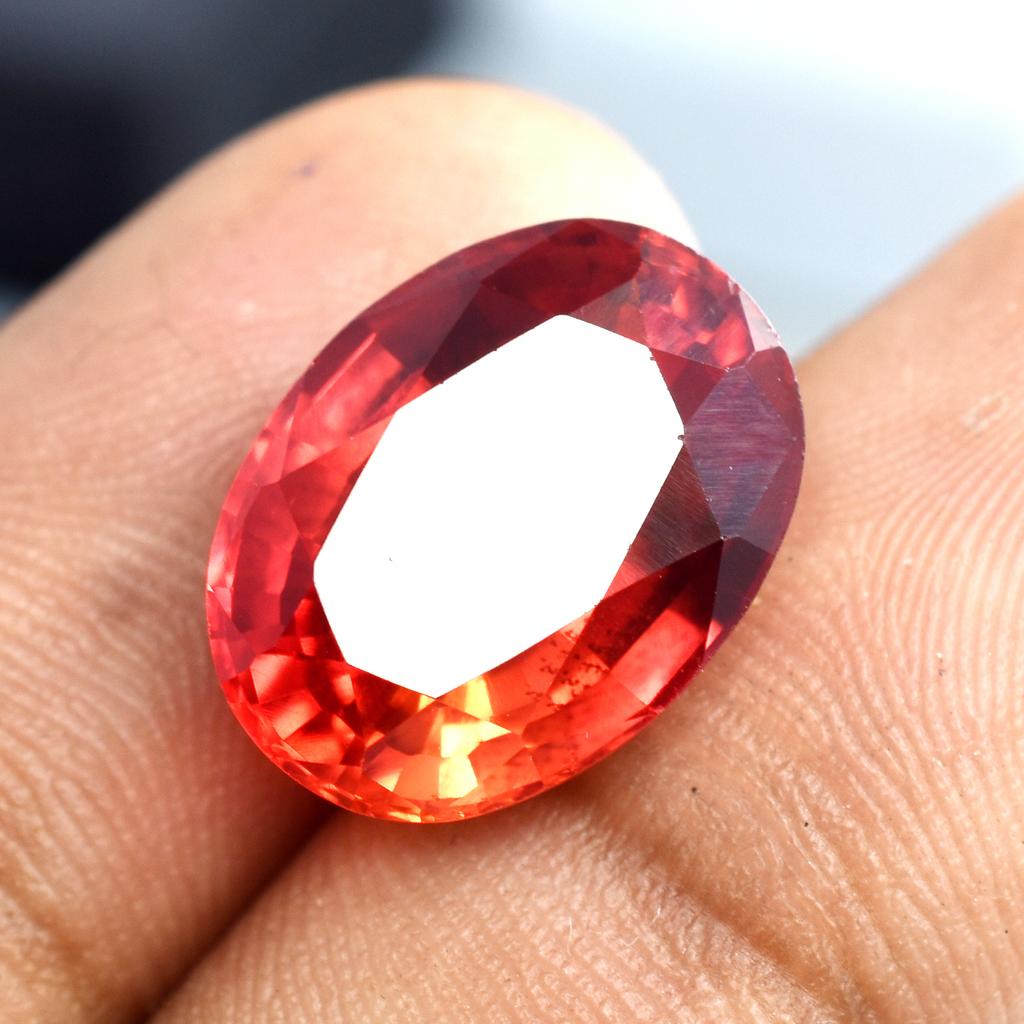 CERTIFIED Orange Oval Cut Sapphire 10.5 Ct Natural Ring Size Loose Gemstones