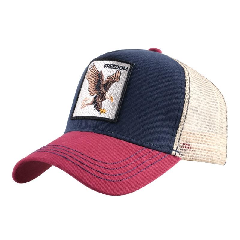 Vintage Pure Cotton Embroidered Animal Baseball Cap, Mesh Cap, Duckbill Cap, Truck Driver Hat, Chicken