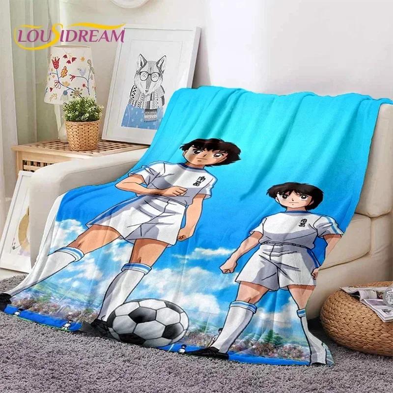 Cartoon Captain Tsubasa Football Soft Flannel Blankets,Throw Blanket Comfortable Blanket for Picnic Beds Sofa Home Bedroom Gifts