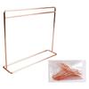 Large 30cm Doll Clothes Rack with 10 Hangers Rose Gold for 1/6 Scale Dolls Long Dress Storage 30x35cm