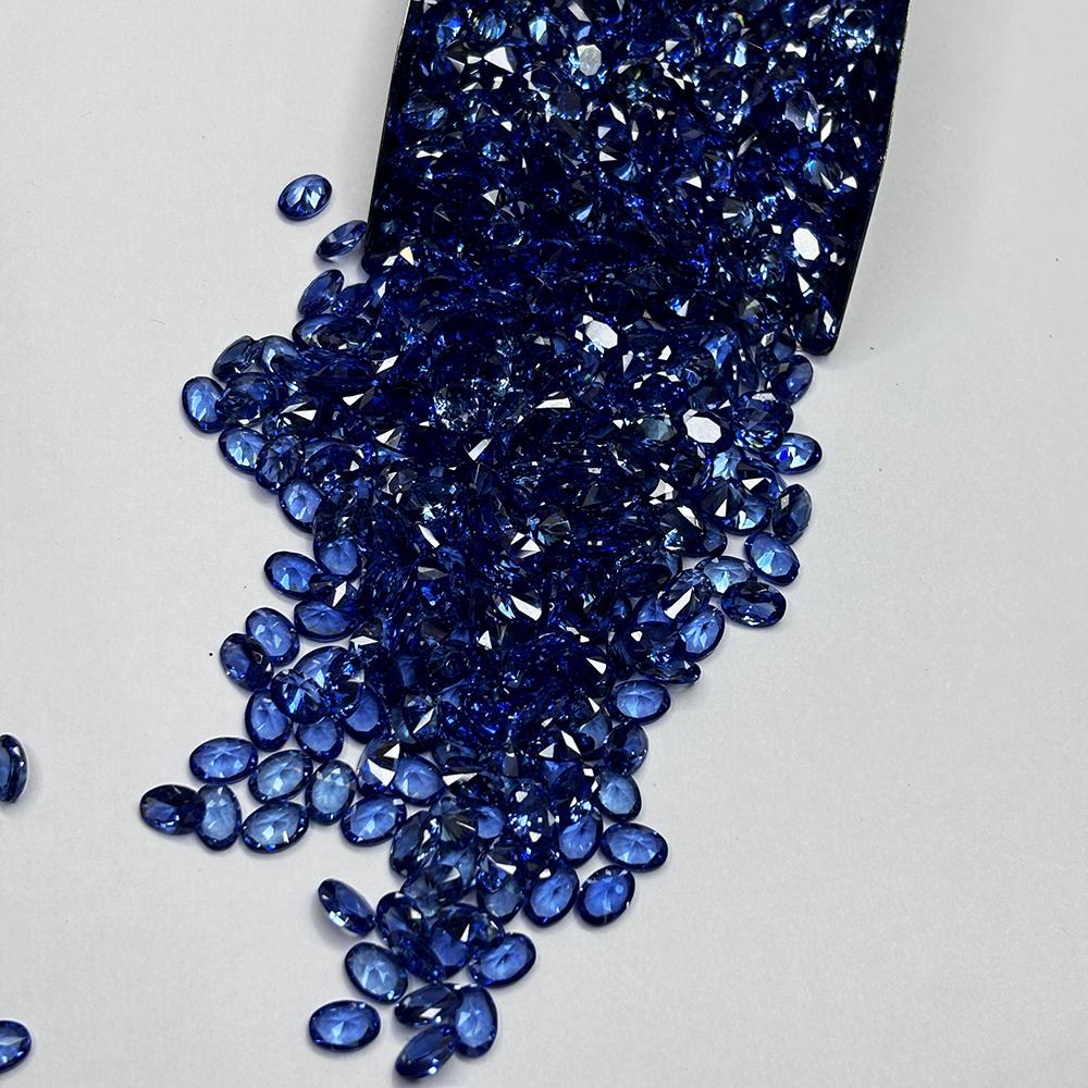 Natural Blue Sapphire 7×5 Mm Stunning Oval Cut CERTIFIED 12 Pcs Gemstone Lot Ns-5