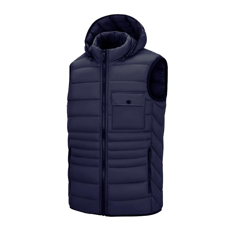 

Мужской жилет на осень и зиму, можно снять, красивый жилет, куртка из шелкового хлопка, теплая хлопковая одежда без рукавов 6XL темно-синий