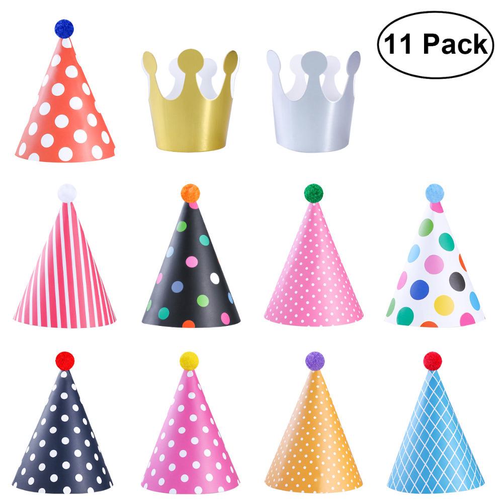 11 pezzi Buon compleanno Festa Cappello di carta Fai da te Corona Cappuccio  Bambino Compleanno Decorazione Regali Forniture acquista in modo economico  — spedizione gratuita, recensioni reali con foto — Joom