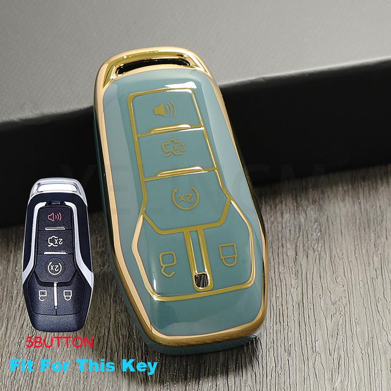 5 Buttons TPU Car Remote Key Case For Ford Fusion F-150 Edge Explorer Mustang Lincoln MKZ MKC Platinum 2016 F150 Lariat  Cover