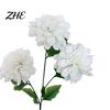 Realistic Decorative Plants Artificial 3 Head Dahlia Flowers, Silk Fabric Floral Arrangement, Bouquets Adjustable Fake Flowers for Home Decor Wedding