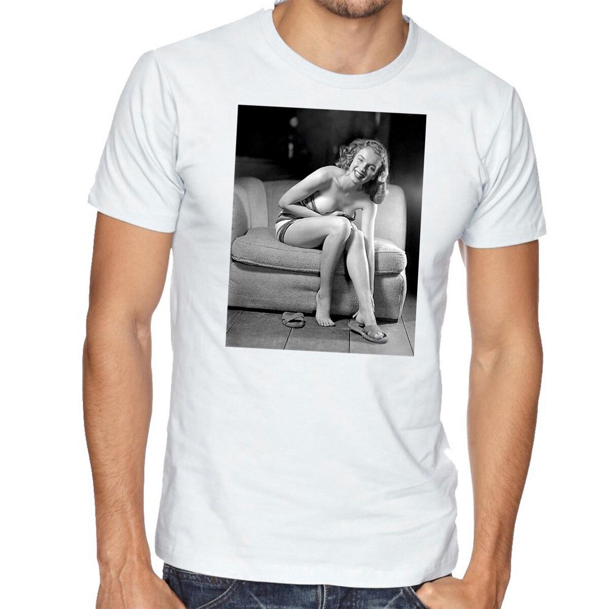 Marilyn Monroe Retro Movie Sexy Playboy White T-shirt 696 M