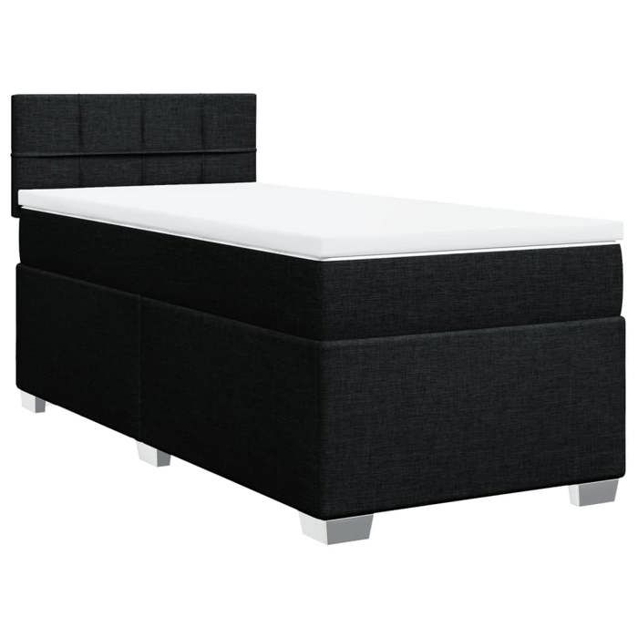 VidaXL Sommier à lattes de lit avec matelas Noir 90x190 cm Tissu 3288045
