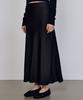 Nigaennikol Satin Flare Long Skirt_Black