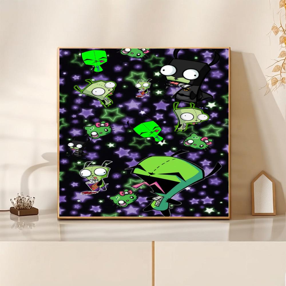 Spooky Cute Zombie Checkerboard 5D Diy Diamond Paintings Mosaic Wall Round Diamond Art Painting Kits Embroidery Crystal Accessories Frameless
